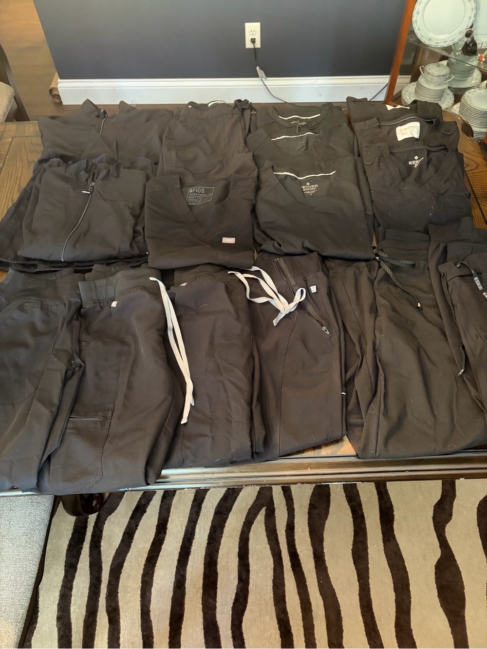 Lot of Black Scrub Tops & Pants - Multiple Pieces-sold
